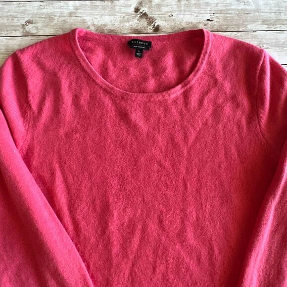 TALBOTS 100% Cashmere Sweater Large Pink Jumper Soft Lightweight Quiet Luxury - Picture 2 of 10